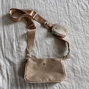 Nylon shoulder bag with chain strap